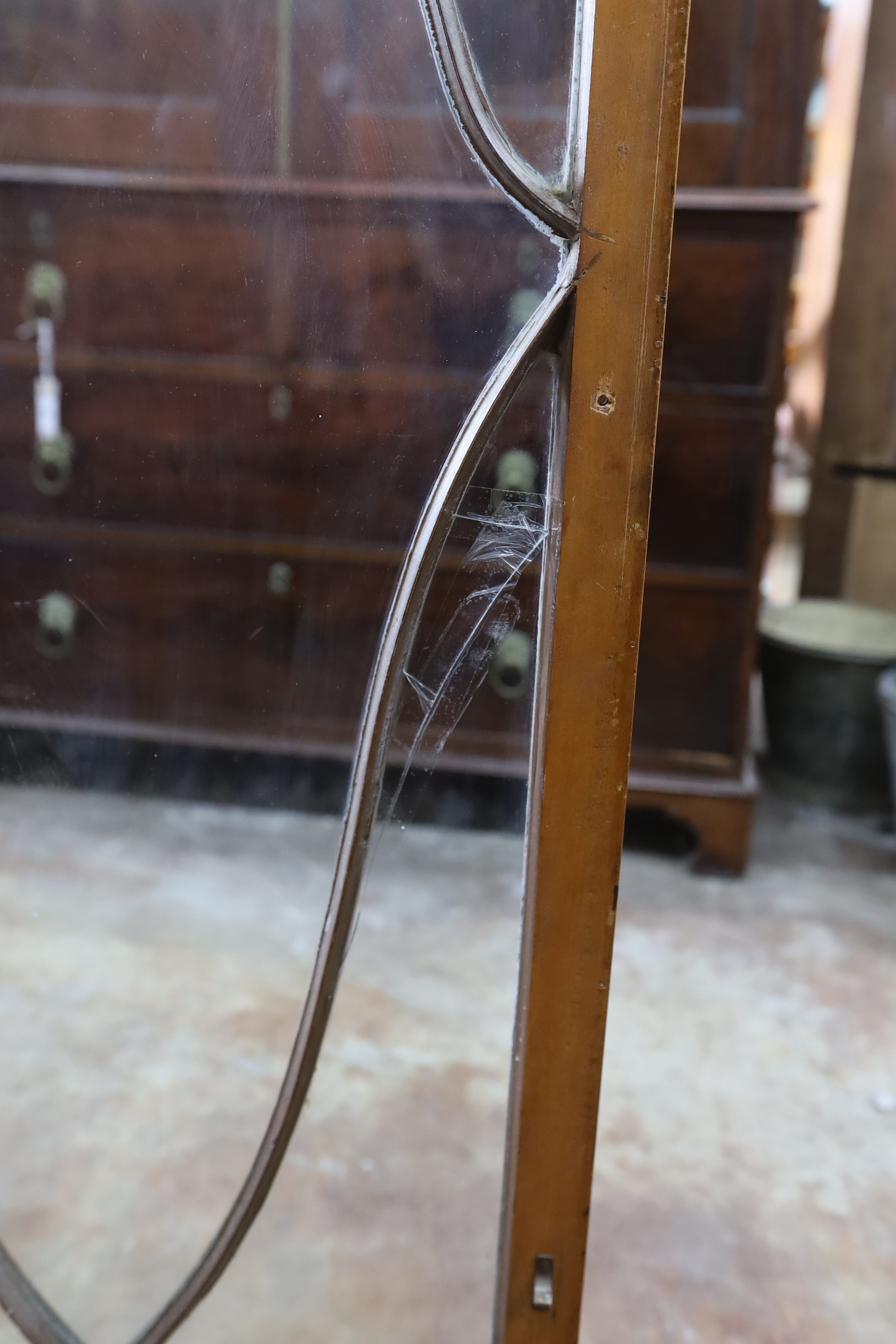 An Art Deco style walnut display cabinet, width 70cm, depth 26cm, height 119cm